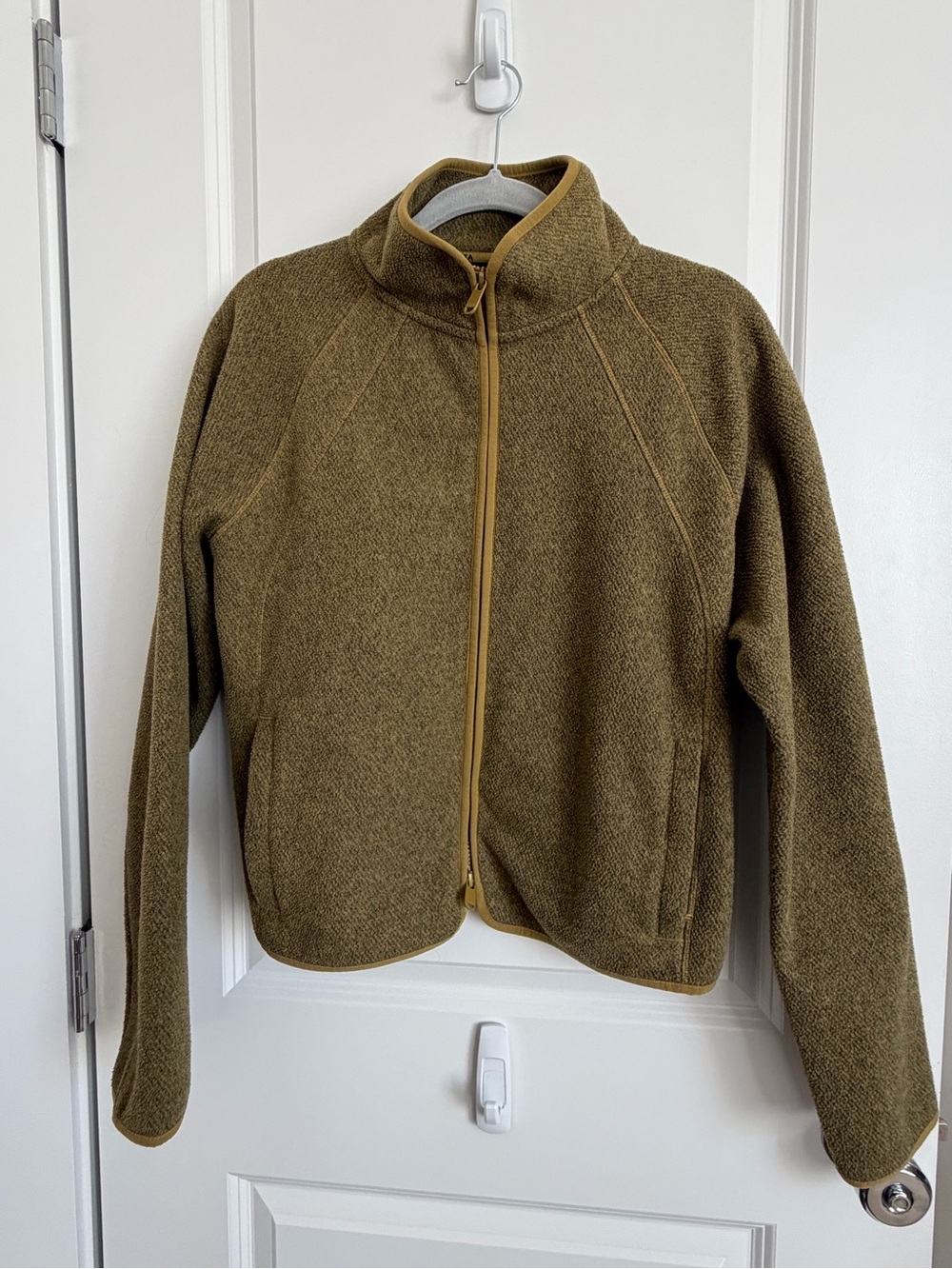 Athleta Stroll Fleece Full-Zip Fleece Jacket - Olive Medium